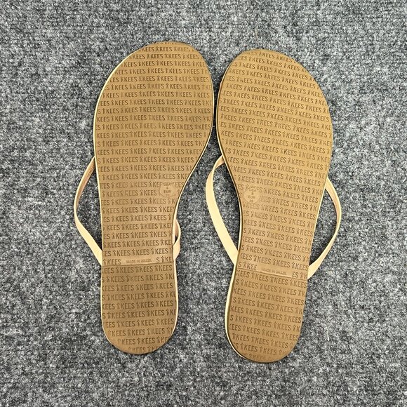 Tkees Foundations Sandals Women's 8 Tan Thin Strap Minimalist Thong Flip Flops - Picture 8 of 10